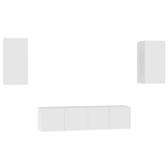 Berkfield Home 4 Piece TV Cabinet Set White Engineered Wood