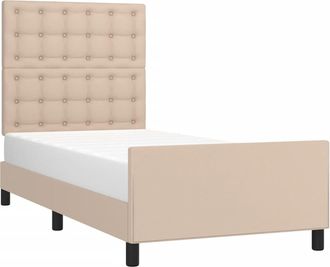vidaXL Vidaxl - Estructura Cama Sin Colch&oacute;n Cuero Sint&eacute;tico Capuchino 100x200cm