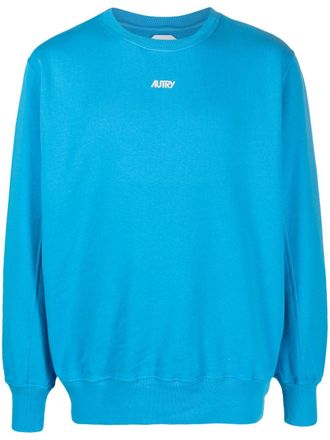 Autry logo-flocked cotton sweatshirt - men - Cotton - S - Blue