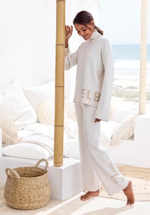 Elbsand Strickhose ELBSAND, Damen, Gr. 32/34, N-Gr, weiss (wollwei&szlig;), Feinstrick, Obermaterial: 50% Viskose, 28% Polyester, 22% Nylon, meliert, sehr bequem la