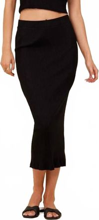La Made Slim Rib Midi Skirt In Spanish Villa