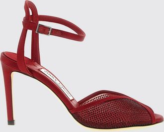 Jimmy Choo London Sandali Sacora in camoscio con cristalli e tacco alto