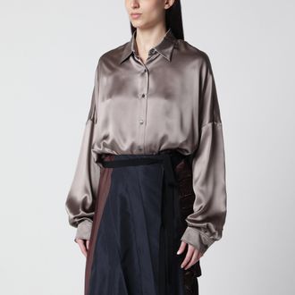 Dries Van Noten Shirt Taupe Color in Silk