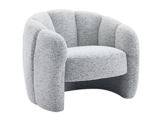 Vente-Unique Sill&oacute;n concha en chenilla gris DELIPO