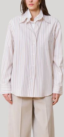 WE-AR4 The Double Shirt In Beige Stripe