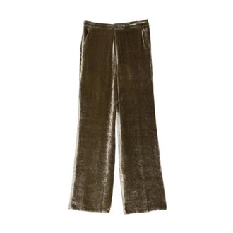 Etro Pantalones con efecto terciopelo - Trousers - Mujer - Marr&oacute;n - S