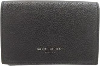 Saint Laurent Pre-owned Tri-fold Portemonnee - Dames - Vintage Accessoires - Zwart - ONE Size - Leer - Vintage