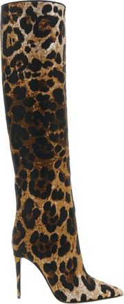 Dolce & Gabbana Leo Jacquard Laarzen - Dames - Laarzen met Hak - Veelkleurig - 41 EU - Leer - Schoenen
