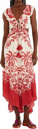 Farm Rio Guanacaste Cut Out Sleeveless Midi Dress In Multi