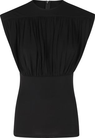Anine Bing Black Fran Draped Viscose Top