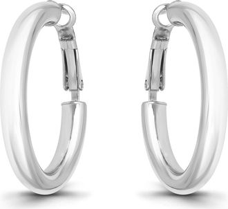 Christian Siriano 35mm Tube Hoop Earrings in Silver at Nordstrom Rack