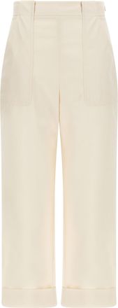 Max Mara White Cotton Casual Womens Pants