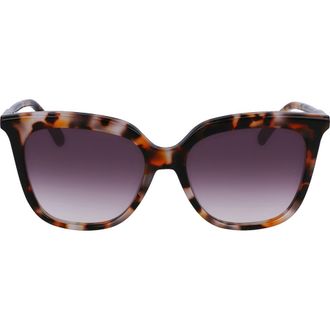 Longchamp 53mm Rectangular Sunglasses in Ochre Havana at Nordstrom Rack