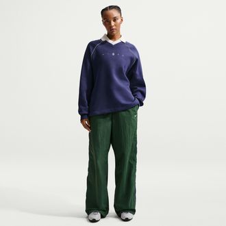 Nike Womens Nike Sportswear Loose High-Waisted Parachute Pants in Green | IF0334-323