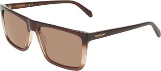 Ferragamo SF2123S 211 Mens Sunglasses Brown Size 58