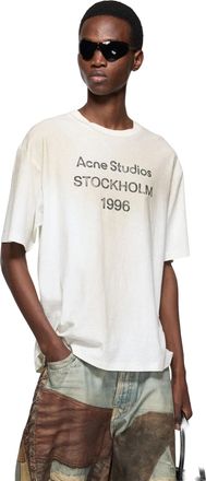 Acne Studios Mens Logo T-Shirt in White