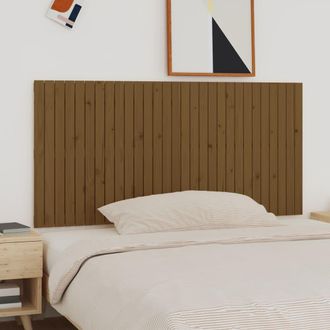 vidaXL Cabecero Cama Pared Madera Maciza Pino Marr&oacute;n Miel 185x3x90 Cm Vidaxl