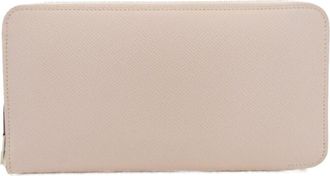 Herm&egrave;s Vert Epsom Leather Silk Long Wallet (Bi-Fold) (Pre-Owned)