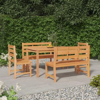 vidaXL Juego De Comedor Para Jard&iacute;n 5 Piezas Madera Maciza De Teca Vidaxl