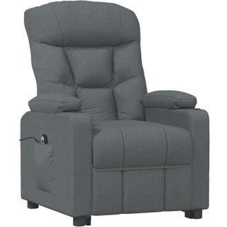vidaXL Sill&oacute;n Reclinable El&eacute;ctrico De Tela Gris Oscuro Vidaxl