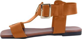 Generic 2026 Women Slippers Womens Flat Sandals With Braided Straps One Strap Design Comfortable Everyday Slip On (Brown, 4.5)