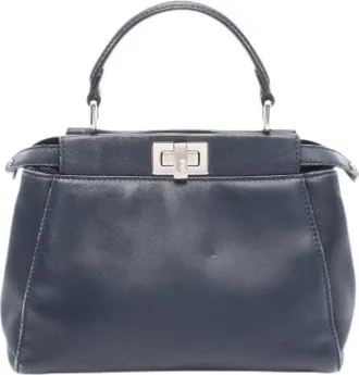 Fendi Borsa Pre-owned Mini Peekaboo in Pelle - - Pre-owned - Donna - Blu - ONE SIZE