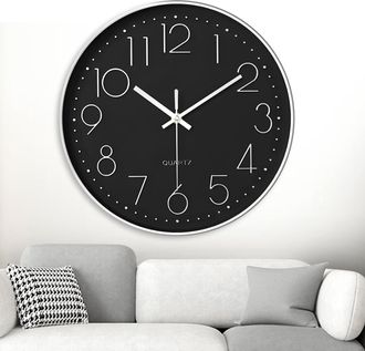 OEM Reloj De Pared Silencioso, Redondo De 20 Cm, Decorativo, De Cuarzo Y F&aacute;cil Lectura, Ideal Para El Hogar, La Cocina O La Oficina