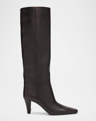 Saint Laurent Jill Smooth Leather Knee-High Boots