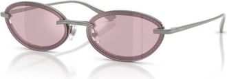 Jimmy Choo London Ovale Zonnebril - Dames - Zonnebrillen - Grijs - 59 MM - Accessoires