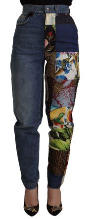 Dolce & Gabbana Patchwork Jeans Hoge Taille Style