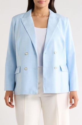 Vince Camuto Double Breasted Jacket in Sky at Nordstrom, Size 14 W