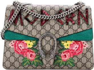 Gucci Dionysus Bag Embroidered GG Coated Canvas Medium shoulder bag - Bruin
