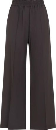 Brunello Cucinelli Wijde Pijpen Broek - Dames - Wijde Broeken - Bruin - M - Broeken