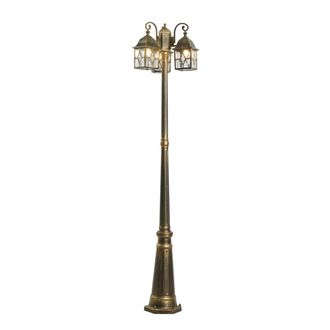 QAZQA Farol exterior dorado antiguo cristal claro 198 cm IP44