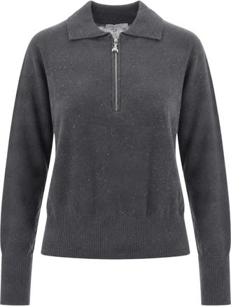 Patrizia Pepe Pullover - Dames - Polos - Grijs - XS - Wol - Tops