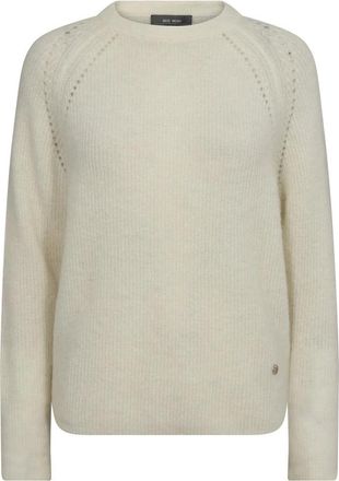 Mos Mosh Zachte Gebreide Trui met Ronde Hals - Dames - Ronde hals truien - Beige - XL - Truien & Vesten