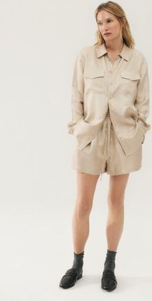 Silk Laundry TWILL BOYFRIEND SHIRT HAZELNUT at Nordstrom, Size X-Large L Au