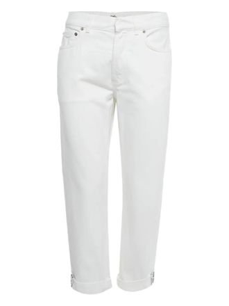 Dior folded-hem mid-rise trousers - White