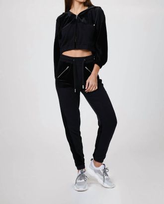 The Kooples Dual Fabric Joggers In Black