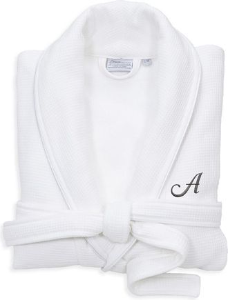 Linum Home Textiles Monogrammed Waffle Large/X-Large Terry Bathrobe, (A-Z)