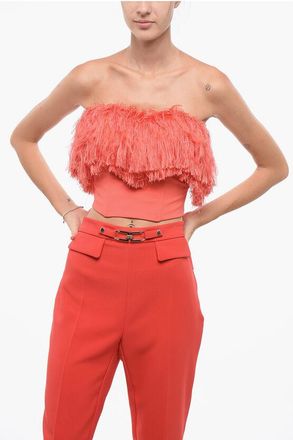 Elisabetta Franchi Fringed Bodice Top size 40