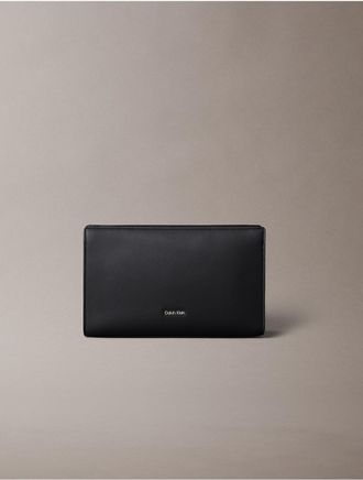 Calvin Klein Mens Raised Logo Pouch - Black