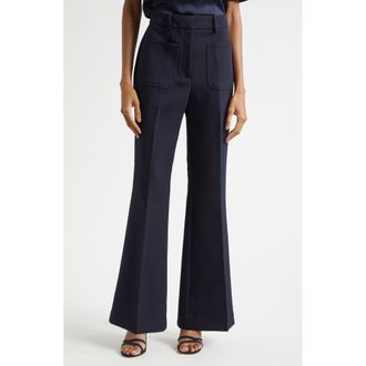Reiss Priya Flared Pant in Navy at Nordstrom, Size 10 Us