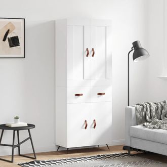 vidaXL Vidaxl - Aparador Alto Madera Contrachapada Blanco 69,5x34x180 Cm