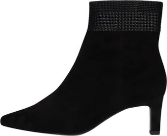Peter Kaiser 75338 Enkellaarsjes - Dames - Laarzen met Hak - Zwart - 40 EU - Leer - Schoenen