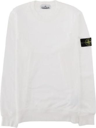 Stone Island Crewneck Upper Sleeve Patch Logo Cotton Sweatshirt