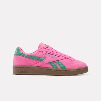 Reebok Womens Club C Grounds Uk In Atomic Pink/ Green M