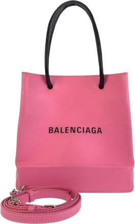 Balenciaga Black Pink Leather Shoulder Bag Tote Bag (Pre-Owned)