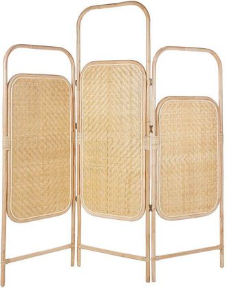 Beliani Beliani - Modern Decorative Room Divider Screen 3 Panels Folding Rattan Natural Carpi