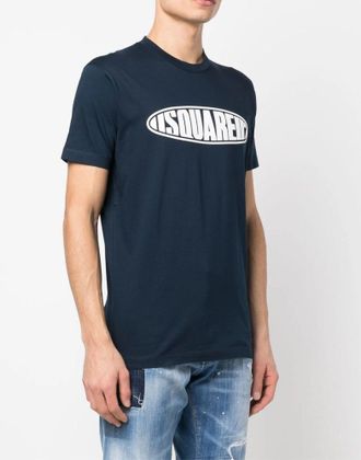Dsquared2 Mens Surf Board Logo T-Shirt Blue Clothing > Polo & T-Shirts